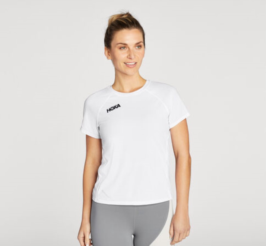 Hoka Glide Rövid Ujjú Fehér