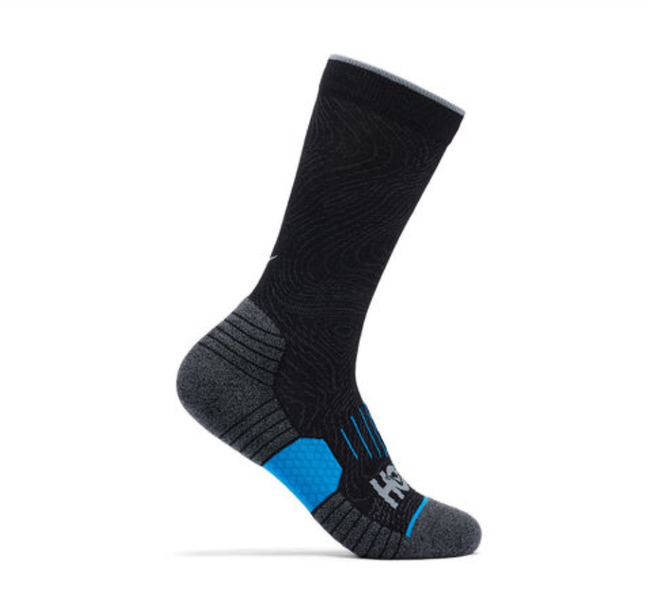 Hoka Crew Run Zokni 3 Csomagos Fehér Fekete Szürke