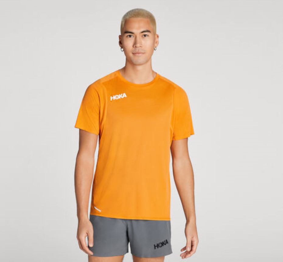 Hoka Glide Rövid Ujjú Datolyaszilva Narancs
